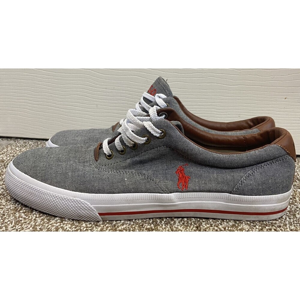 Mens Polo Ralph Lauren Vaughn Canvas Sneakers Gray sz 10D